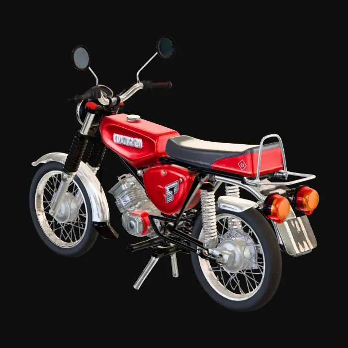 3D model for Simson S51 Red Vintage Motorcycle