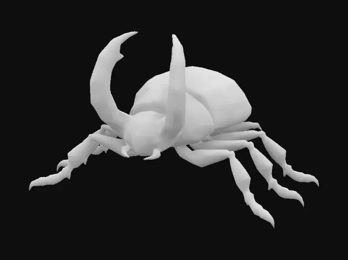 3D model for a hercules beetle, low poly, game asset