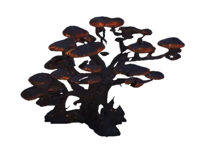 Generate surreal and bizarre-looking fungal trees growing in the Underdark —… 3D model, vytvořený pomocí AI