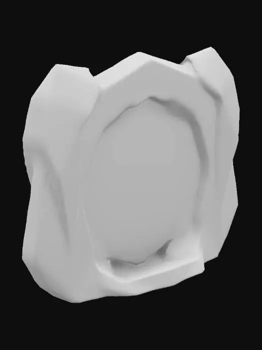 3D model for lowpoly, magic portal, geometrical shapes, game style, sharp edges