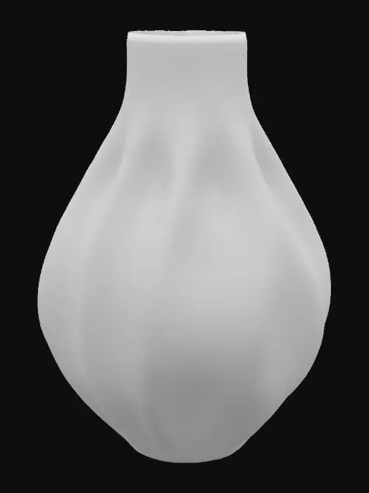 3D model for modern ceramic vase in one petrol color, shape is organic and parametric