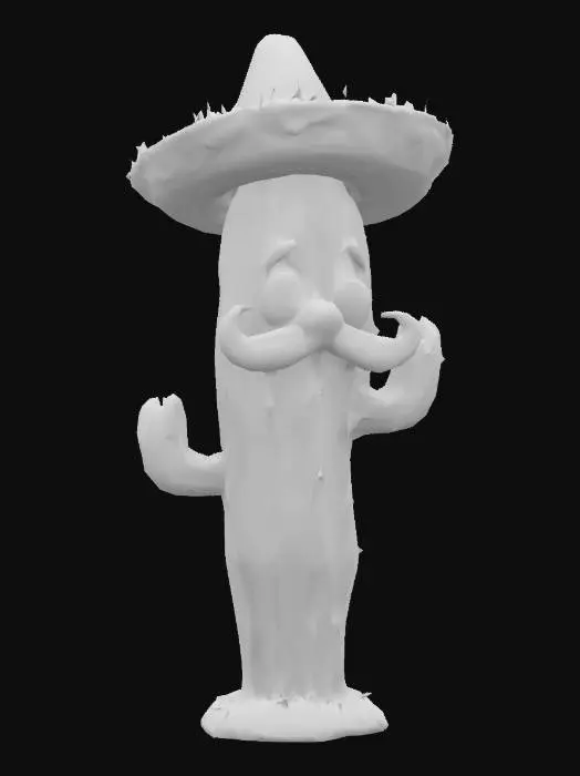 3D model for Cactus with sombrero and mustache, #AroundTheWorld#,