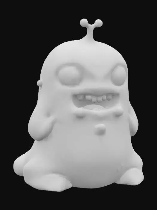 3D model for #hard surface#, Slime monster, cute, Game Assets, Highly Detailed, Irregular, Symmetrical Body, Full Body