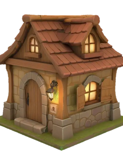 Fantasy Cottage 由 _CGD_ — 使用 Meshy AI 3D 生成器製作，免費下載 FBX OBJ GLB STL