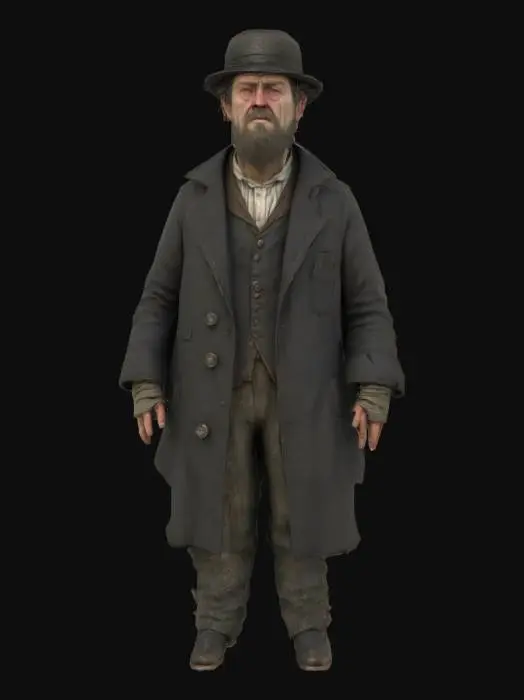 3D model for A poor working class Victorian man, Highly Detailed