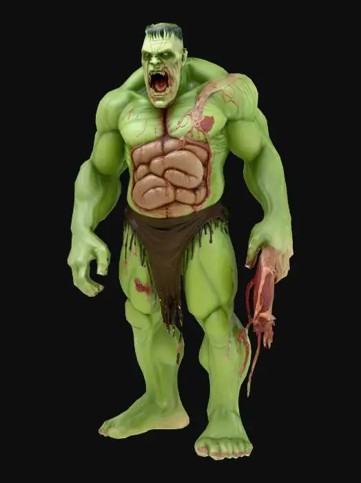 3D model for a massiv frankenstein flesh monster , #food#