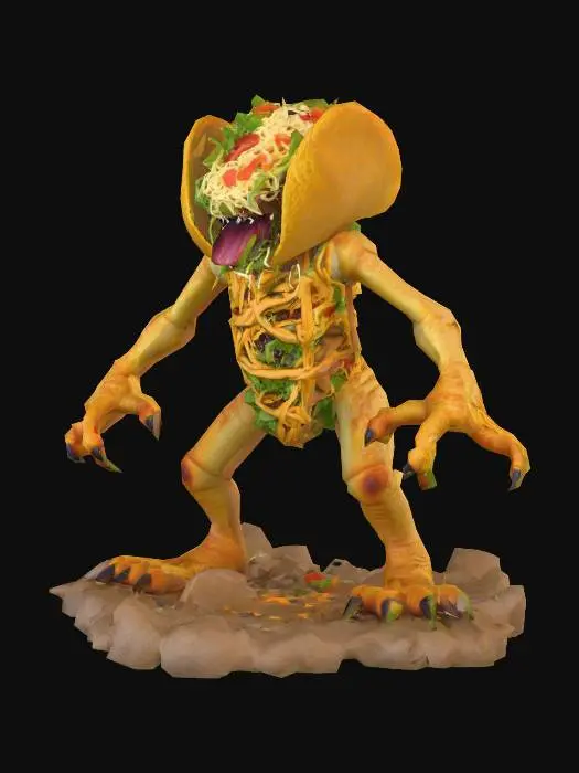 3D model for a monster made of taco , #food#