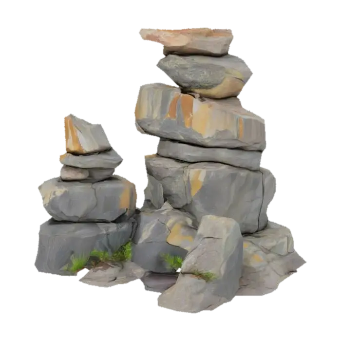 Stone Balance 3D model, vytvořený pomocí AI