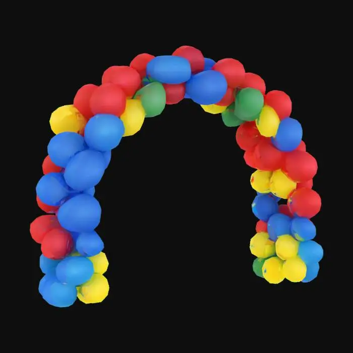 3D model for colorful baloon arch, #arch#