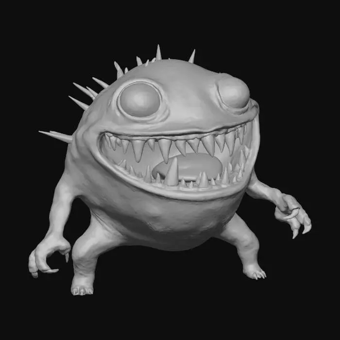 3D model for Spiky Grin Monster, #Halloween2025#