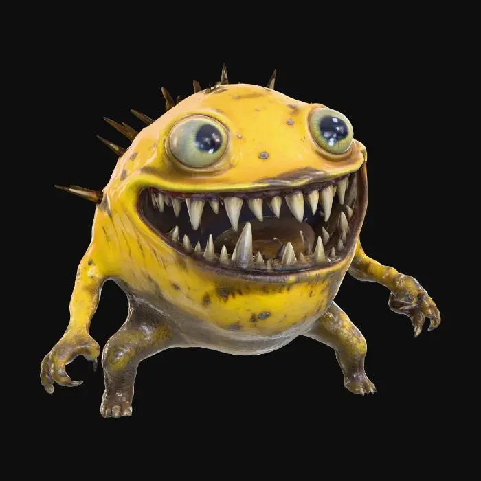 3D model for Spiky Grin Monster, #Halloween2025#