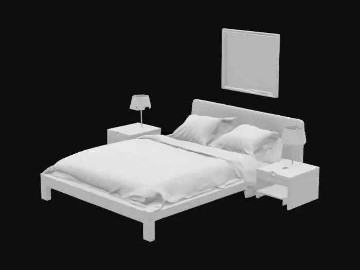 3D model for спальня в стиле минимализма