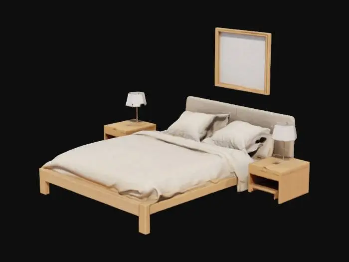 3D model for спальня в стиле минимализма