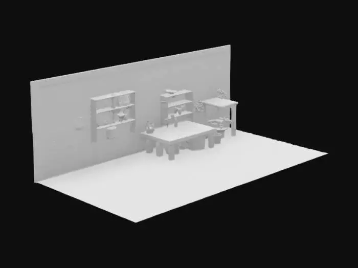 3D model for Мини комната гаража без машины уютная красивая детализированная
