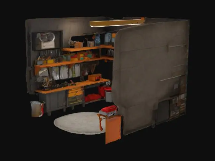 3D model for Мини комната гаража без машины уютная красивая детализированная
