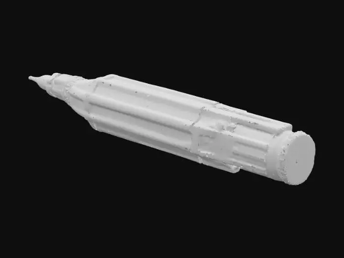 3D model for Чернильная ручка, выточенная из цельного куска прозрачного, ограненного кристалла, ее поверхность гладкая, но с четкими, острыми гранями. Внутри кристалла медленно закручивается и переливается густая, мерцающая золотистая жидкость, напоминающая жидкое золото. Ручка кажется холодной и тяжелой в руке, а ее кончик сделан из блестящего, тонкого металла.