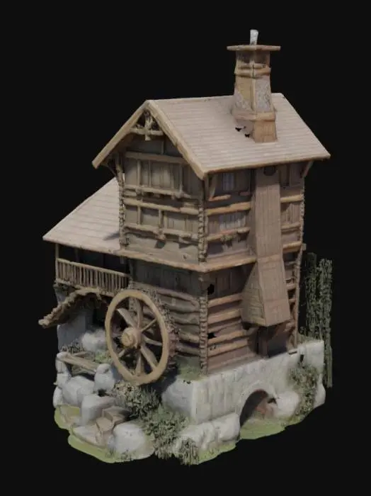 3D model for мельница крайне проработанная и детализированная
