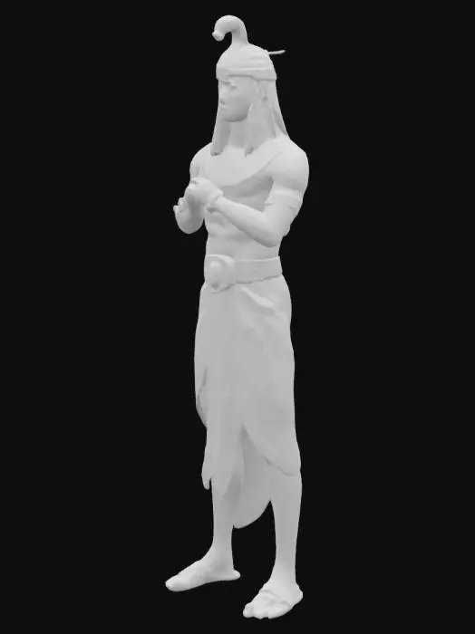 3D model for Древнеегипетский фараон
Промпт: Величественный фараон с властной осанкой, стоящий со скрещенными руками. У него загорелая кожа, резкие черты лица и золотой головной убор немес с эмблемой кобры. На нем белый льняной шендит (килт) с золотой вышивкой, широкий ошейник и сандалии. В руках он держит посох и плеть, скрещенные на груди. Стиль реалистичный с проработкой деталей украшений и головного убора.