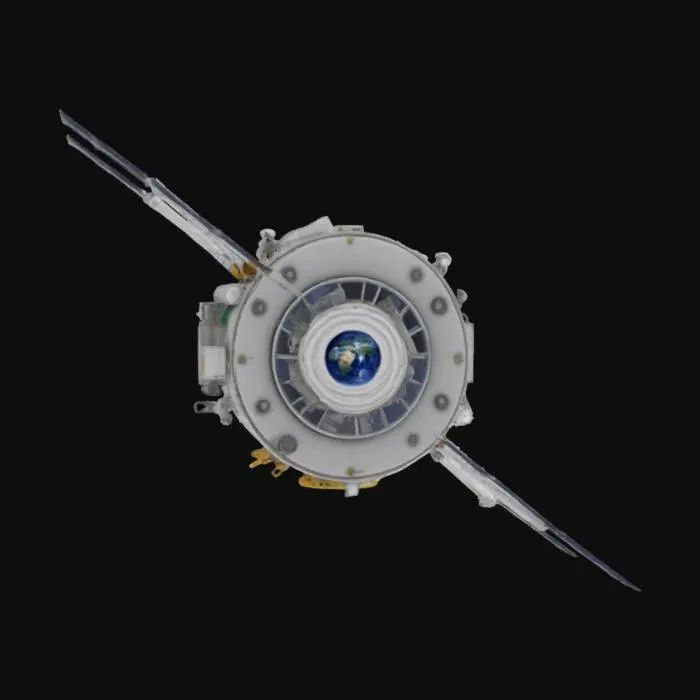 3D model for летающий обьект который будет летать над планетой мне надо только обьект зделай его реалестичным как настоящие спутники 

