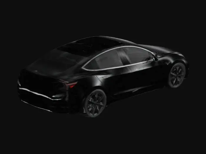 3D model for 生成特斯拉model3 黑色的汽车模型