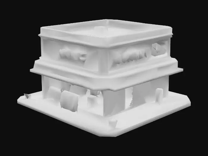 3D model for Low poly Kerala small supermarket building, "Big Star" style, simple signage, glass doors, mobile game asset, Unreal Engine 4 ready
