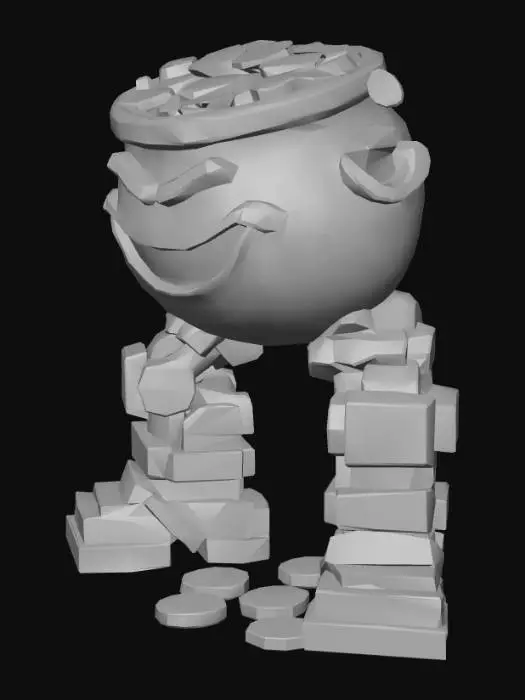 3D model for Blocky Pot of Gold