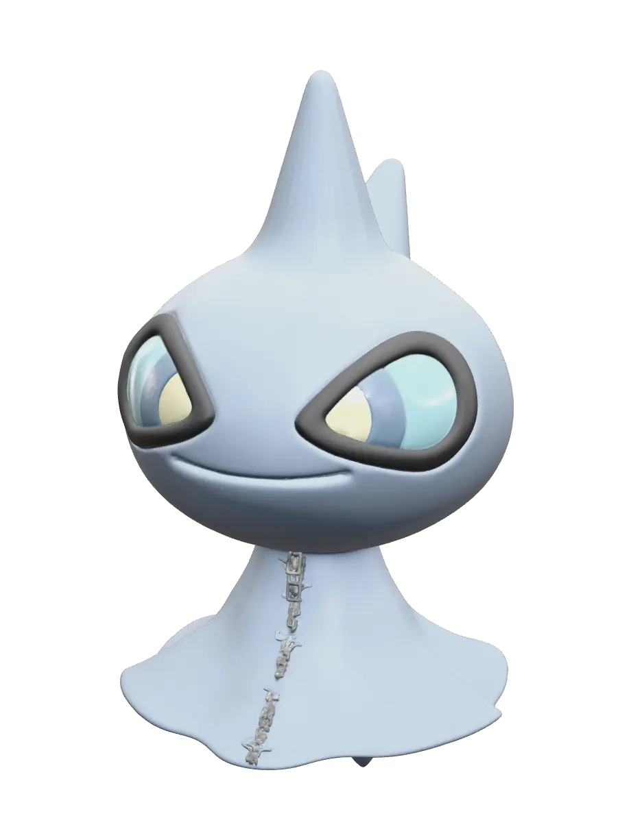 Fantasy Shuppet Evolution 3D model, vytvořený pomocí AI