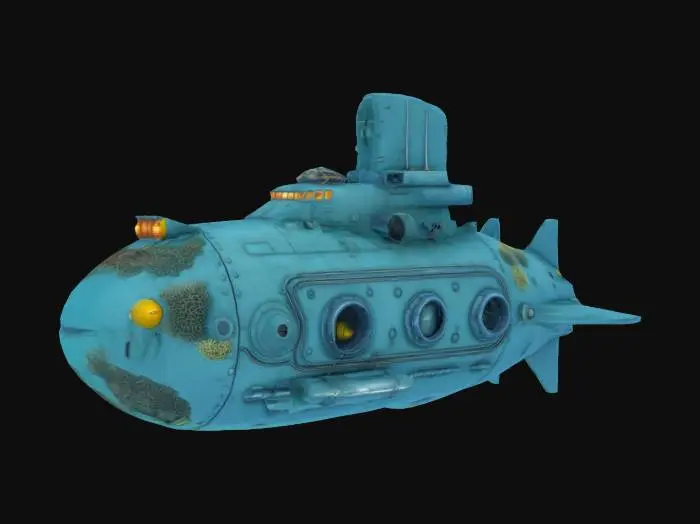 3D model for #ocean#, submarine under sea