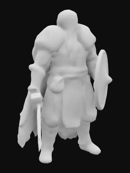 3D model for A ferocious Nordic warrior, clad in thick furs, frost-coated armor, and intricate runic engravings. Her massive, round shield is battered but unbroken, etched with deep carvings. She wields a frost-forged battle hammer, mist curling from its edges. Her braids are woven with small talismans, and her cloak is tattered from countless battles. Ultra-detailed fur textures, high-res metallic sheen, realistic ice effects.
Negative Prompt: Low-poly, weak texturing, simplistic, cartoonish., #women#