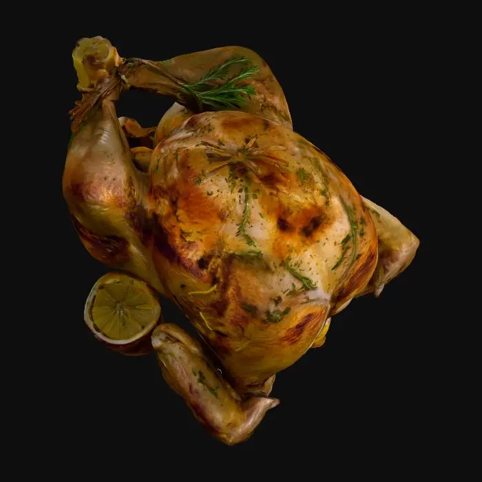 3D model for Roasted Chicken, #food#