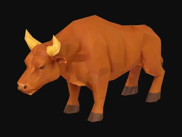 3D model for Bull Polygon Art