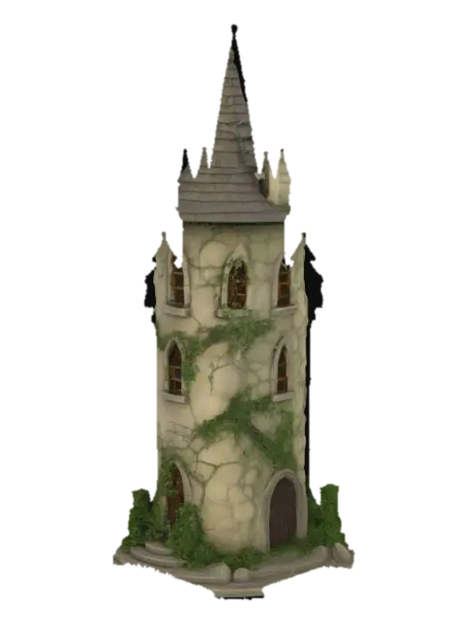 A big old tower, a magician's house, where he is imprisoned. high, powerful, with… - Ivy 3D model, vytvořený pomocí AI
