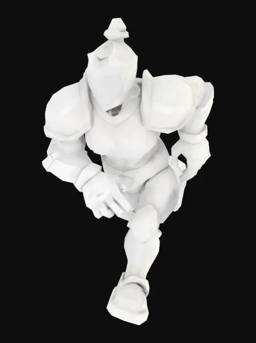 3D model for character. A man, looking like a chess figure. Low-poly. legs are spread asides for better rigging.