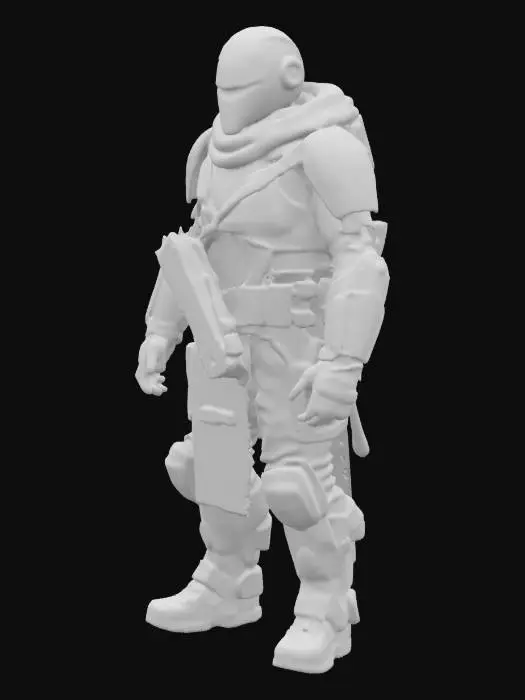 3D model for [Ukraine] Український воїн - кіборг, що захищає пошкоджений аеропорт Донецька #AroundTheWorld#