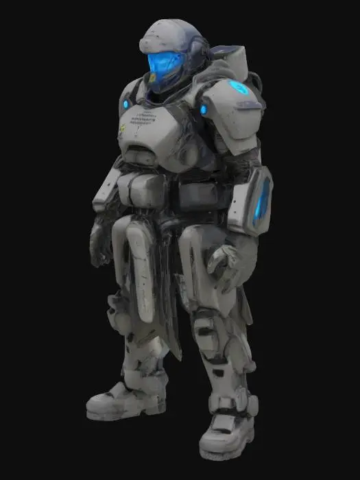 3D model for [Ukraine] Український воїн - кіборг, що захищає пошкоджений аеропорт Донецька #AroundTheWorld#