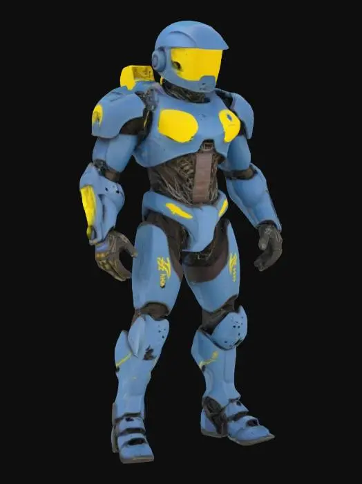 3D model for [Ukraine] Український воїн - кіборг, що захищає пошкоджений аеропорт Донецька #AroundTheWorld#