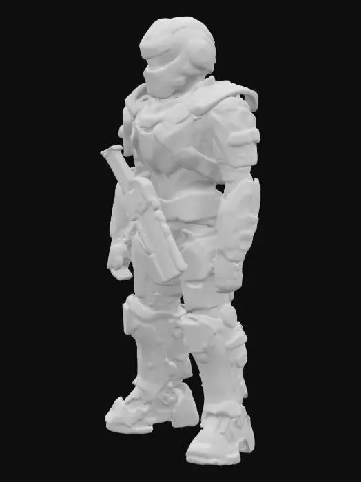 3D model for [Ukraine] Український воїн - кіборг, що захищає пошкоджений аеропорт Донецька #AroundTheWorld#