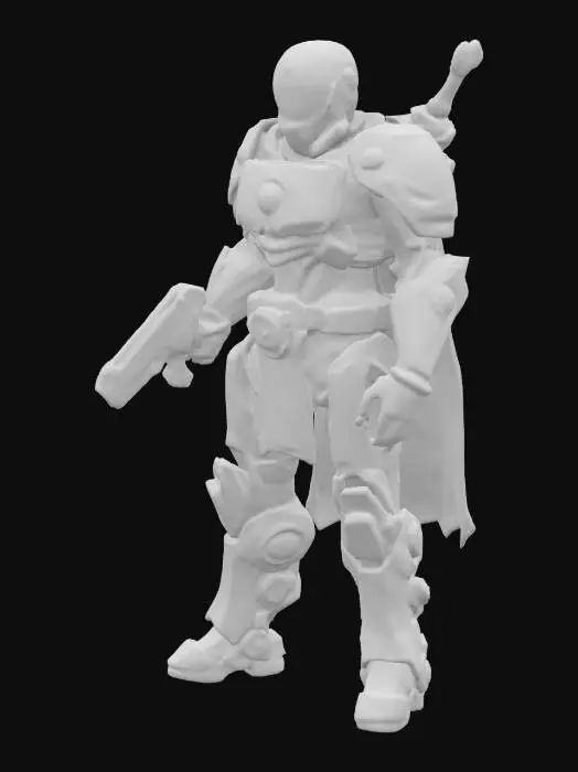 3D model for [Ukraine] Український воїн - кіборг, що захищає пошкоджений аеропорт Донецька #AroundTheWorld#