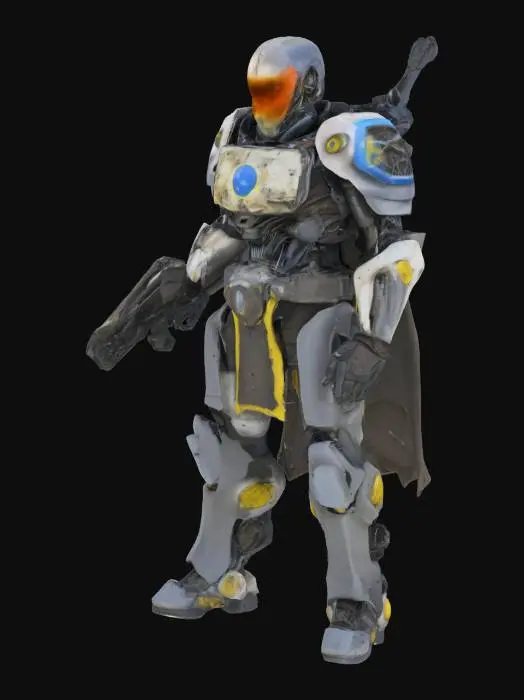 3D model for [Ukraine] Український воїн - кіборг, що захищає пошкоджений аеропорт Донецька #AroundTheWorld#