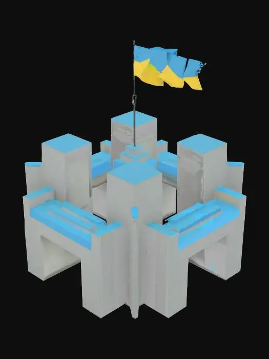 3D model for [Ukraine] Fortress Puzzle, Kharkiv concrete iron, #AroundTheWorld#