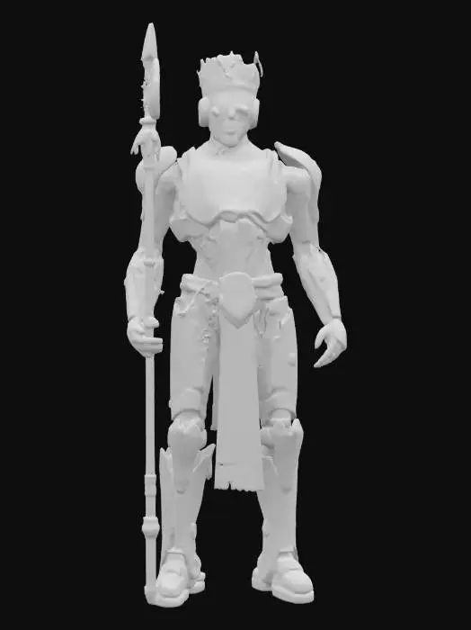 3D model for [Ukraine] Український гетьман Богдан Хмельницький у вигляді металевого робота з майбутнього. Обличчя схоже на історичну людину, в руках гетьманська булава. Портрет #AroundTheWorld#