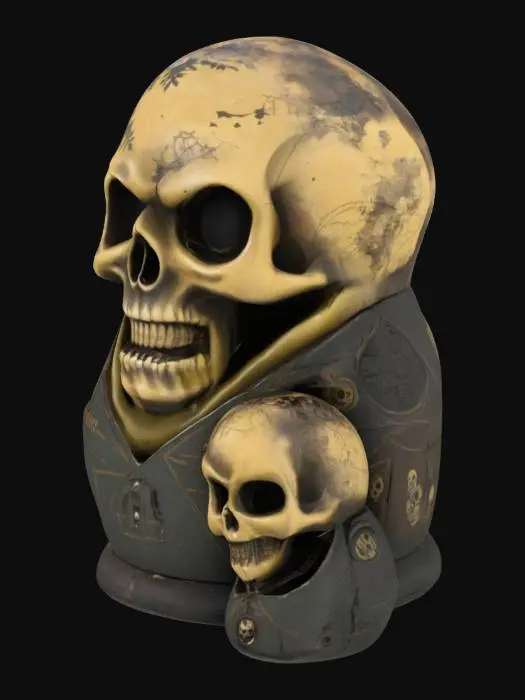 3D model for [Russia] Deadly scary matryoshka in shabe of avia-bomb. Skull face. in  #AroundTheWorld#