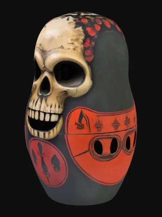 3D model for [Russia] Deadly scary matryoshka in shabe of avia-bomb. Skull face. in  #AroundTheWorld#