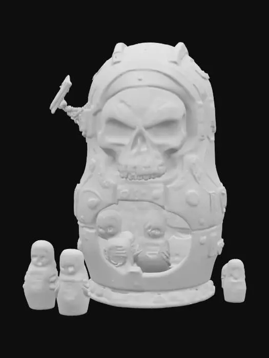 3D model for [Russia] Deadly scary matryoshka in shabe of avia-bomb. Skull face. in  #AroundTheWorld#