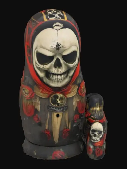 3D model for [Russia] Deadly scary matryoshka in shabe of avia-bomb. Skull face. in  #AroundTheWorld#