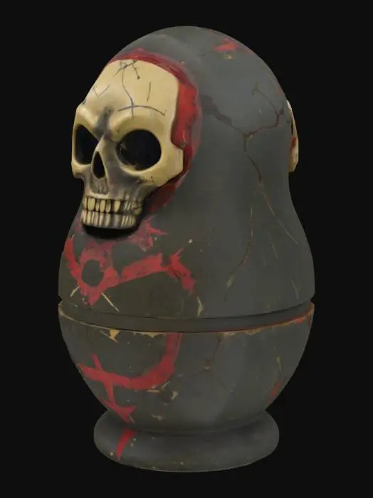 3D model for [Russia] Deadly scary matryoshka in shabe of avia-bomb. Skull face. in  #AroundTheWorld#