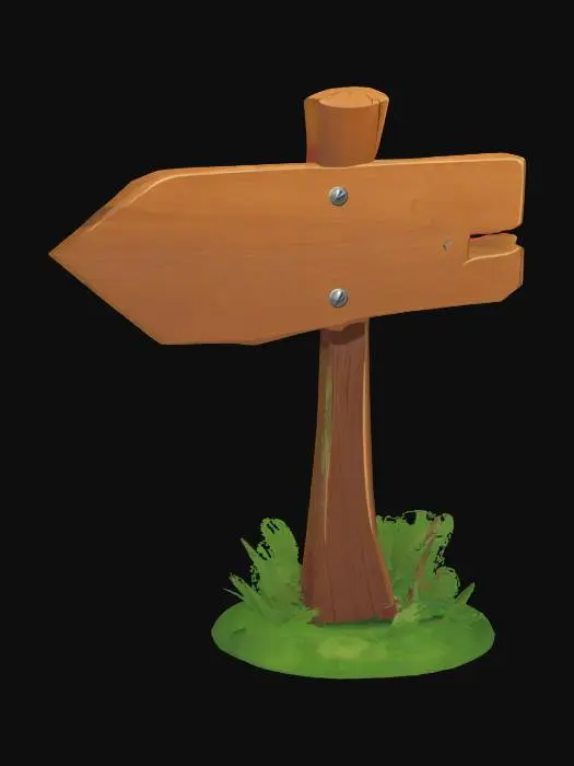 3D model for Wooden Signpost