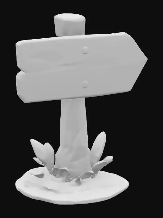 3D model for Wooden Signpost