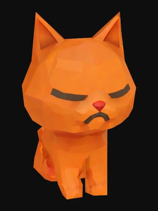 3D model for Grumpy Orange Cat