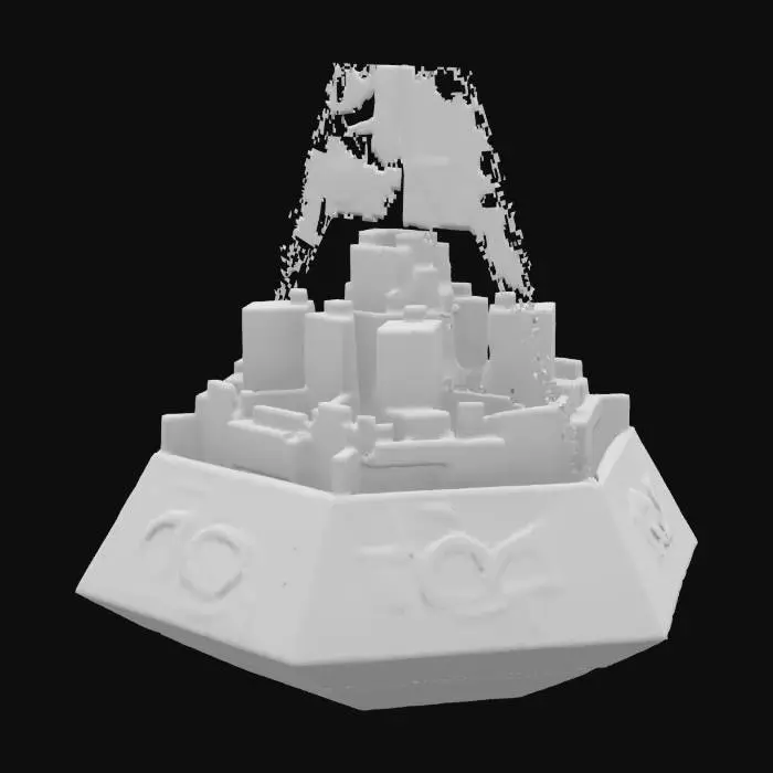 3D model for [Ukraine] Харків Залізобетон Constructivist Cityscape